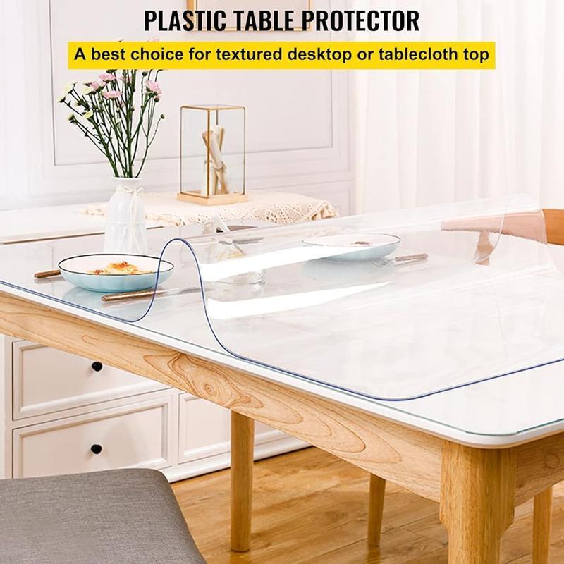 Plastic Table Cover Clear 36x60 Inch PVC Table Protector Waterproof Easy Clean
