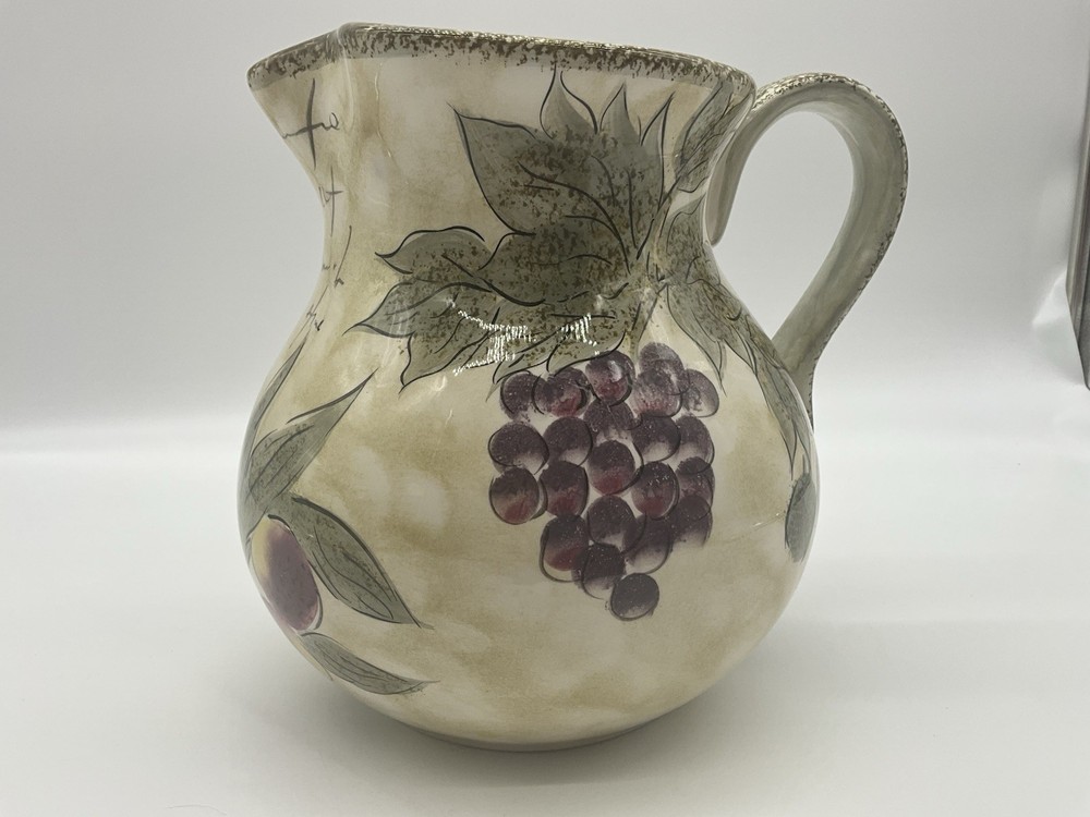Tabletops Unlimited Barth & Dreyfuss Sorento Pattern Pitcher Olive Grove Pattern