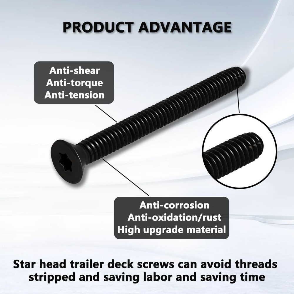 1/420 x 2 1/2 Trailer Deck Screws Self Tapping, Flat Head Floorboard Thread C...