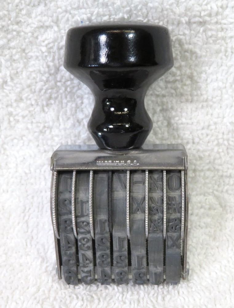 Vintage Cosco Pullman Accurate Numbering Stamp 7 Row w/box MINT