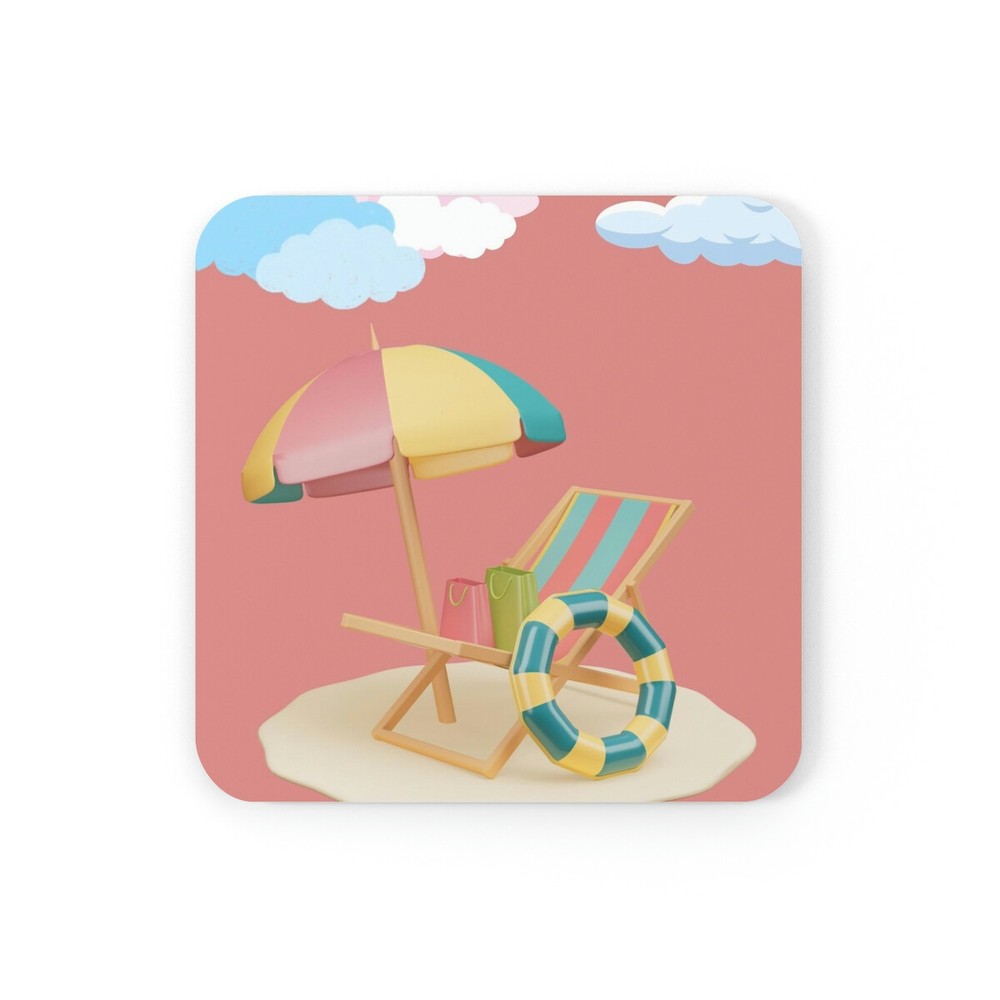 Square coaster beach vibe
