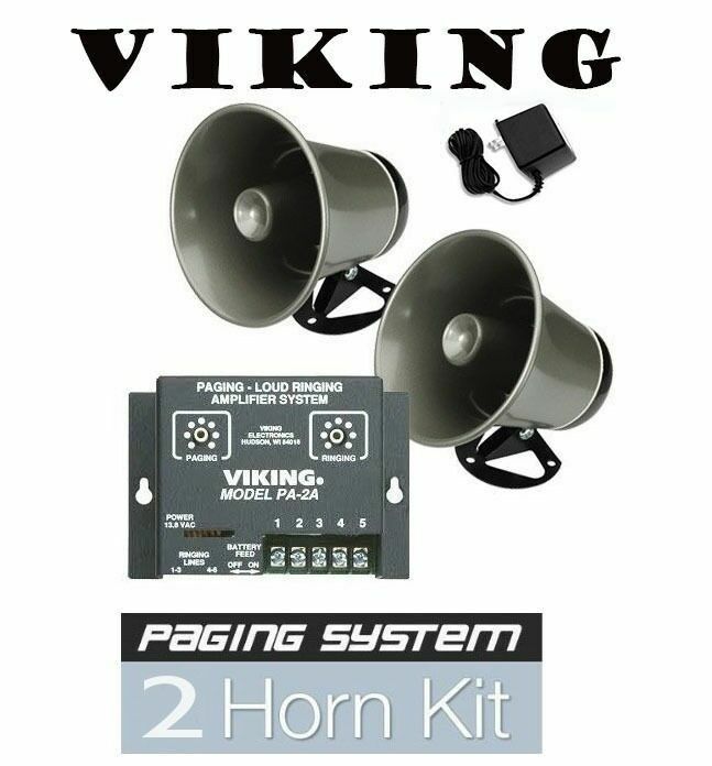 Viking Intercom Paging System with Amplifier and 2 Powered Speaker PA