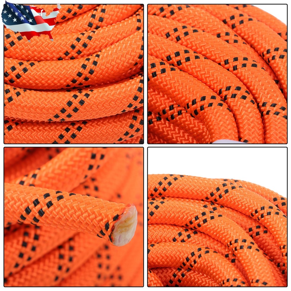 1/2" × 120' 48 Strands Braid Polyester Arborist Bull Rope Pulling Rigging Line