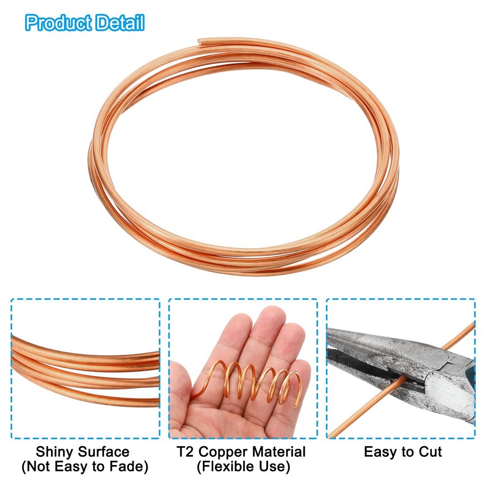 Soft Copper Wire, 12Gauge/2.0mm Diameter 1.2m/3.9ft Spool Craft Wire