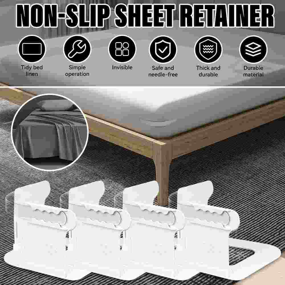 Bed Sheet Holder with Lock Strips Heavy Duty Bed Sheet Corner Keep Sheets Tight