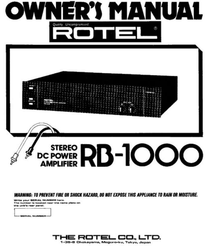 Rotel RB-1000 Amplifier Owners Manual