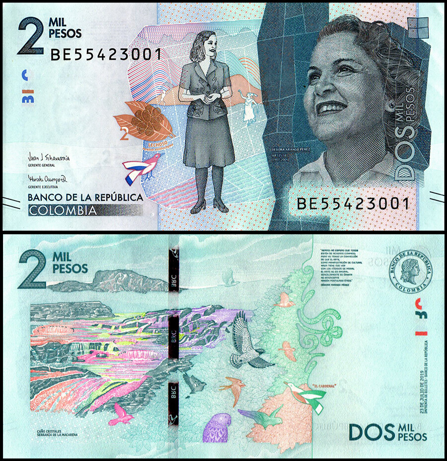 Colombia 2000 Pesos, 2019, P-458e, UNC