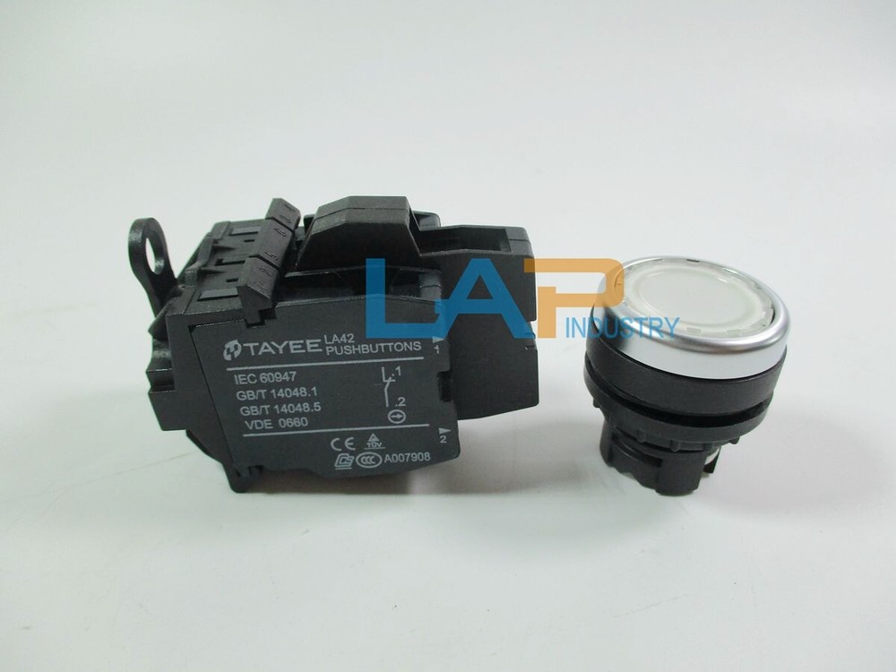 1Pcs New Two-Color Light Button Switch LA42PD2-11 DC24V