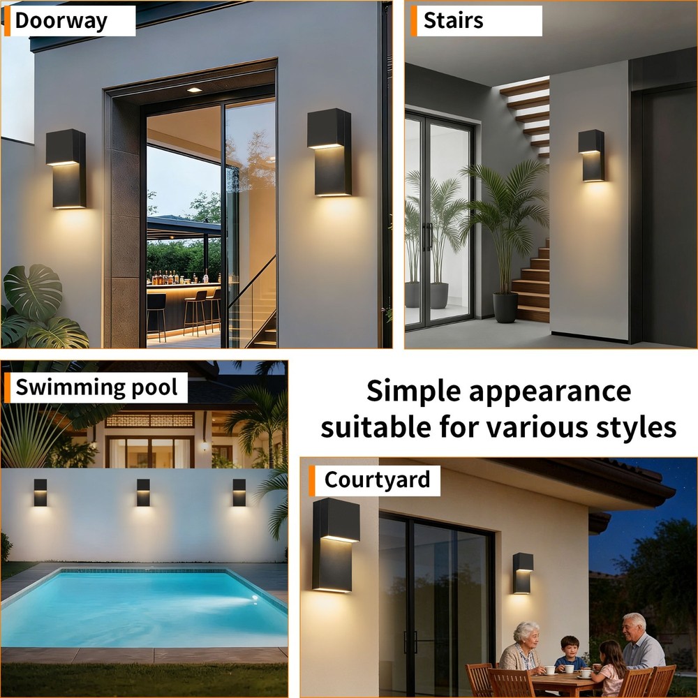 1-Pack 11.8 in. Black Wall Light