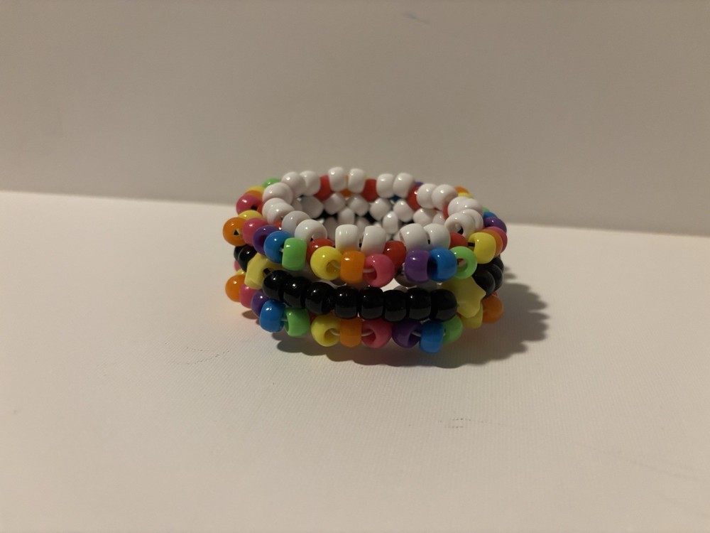 Black White And Rainbow Rotator Cuff Kandi