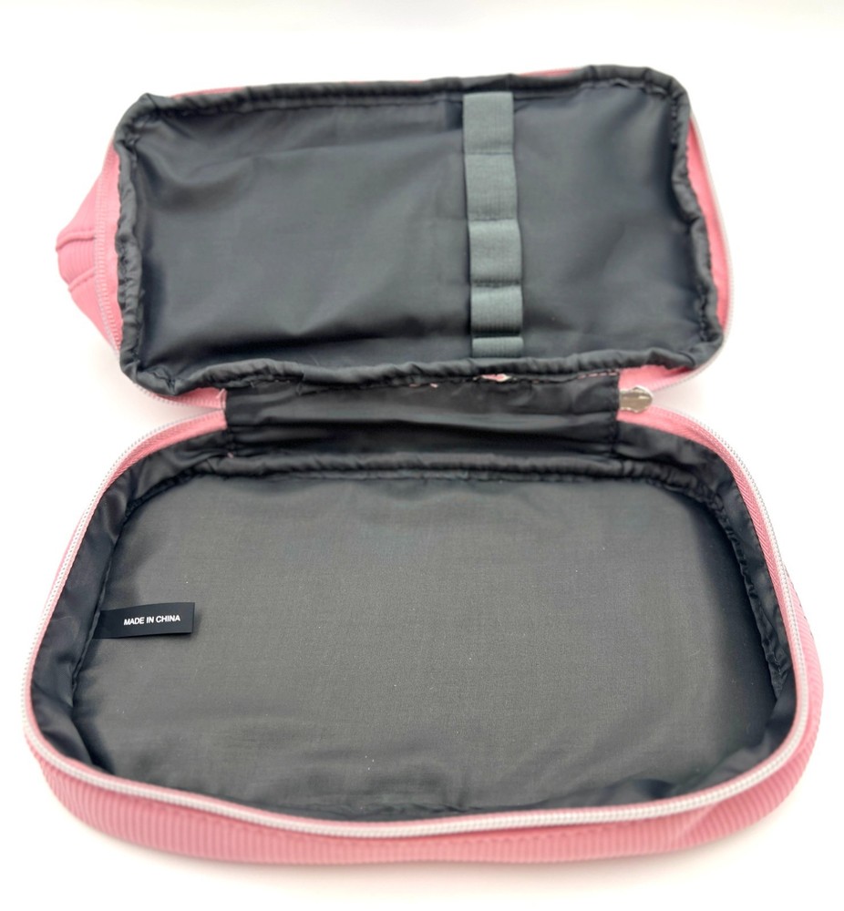 Lancome Double layer Compartment Makeup Bag ~ Rose Pink