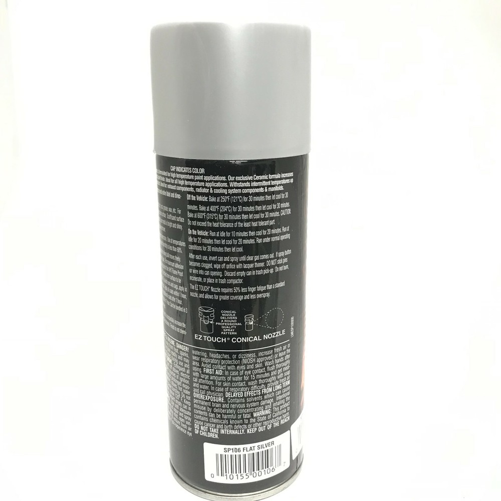 VHT SP106-3 PACK FLAT SILVER High Temperature Flame Proof Header Paint - 11 oz