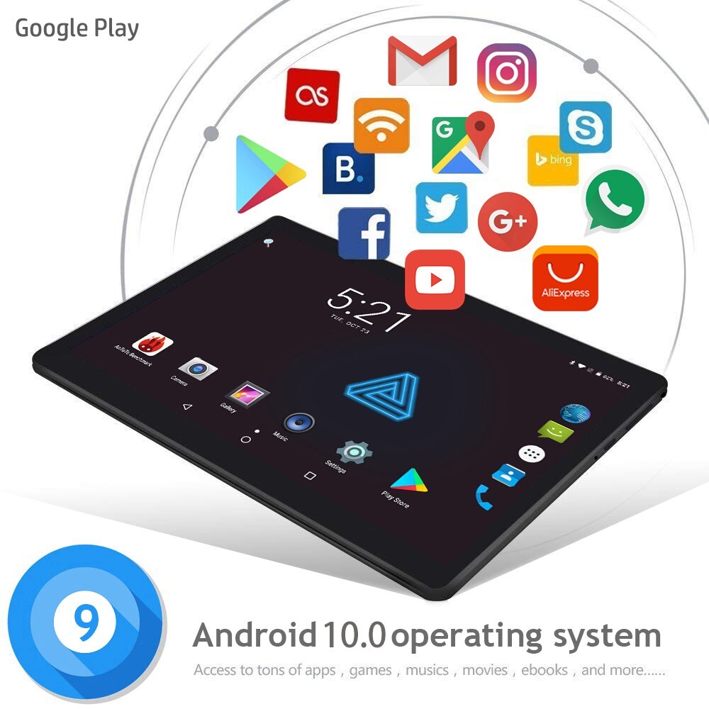 Android 10 Ten Core 8 Inch HD Game Tablet Computer PC GPS Wifi Bundle Keyboard