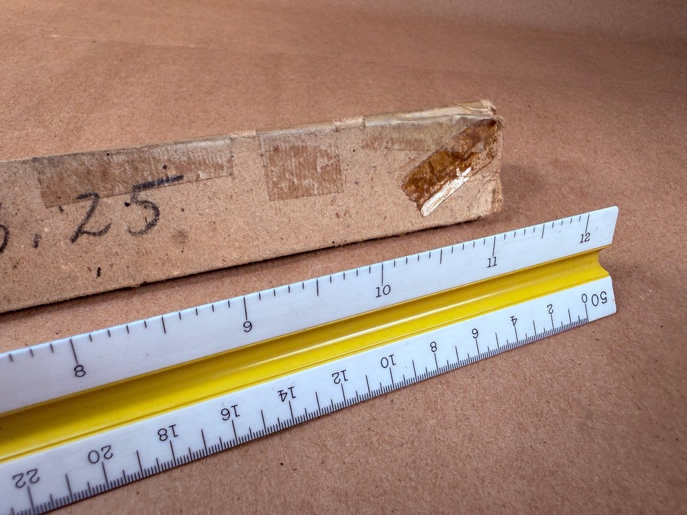 Vintage Arthur Brown 7957P Triangular Drafting Scale Ruler Engineering Scale 12”