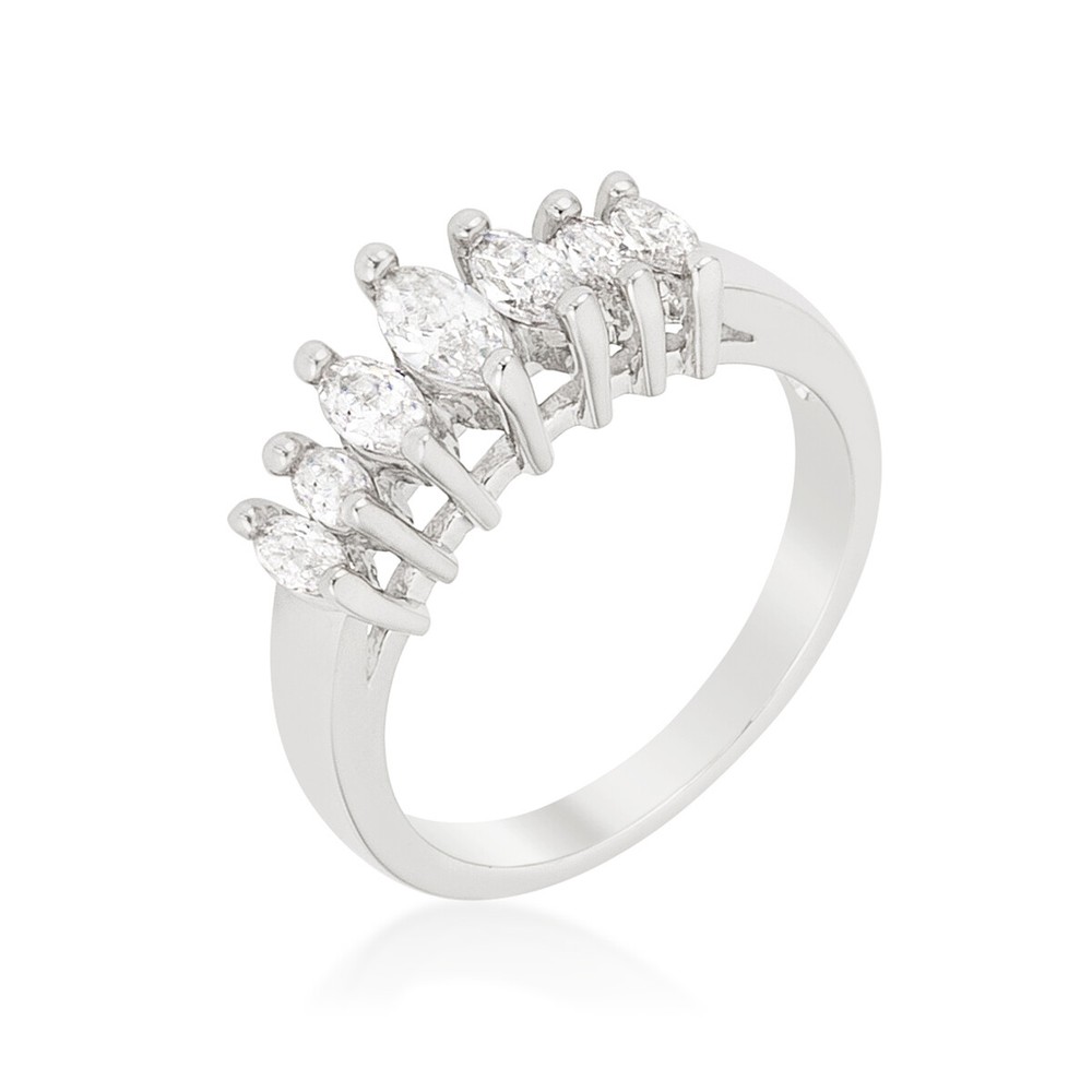 Graduated Marquise CZ Anniversary Band