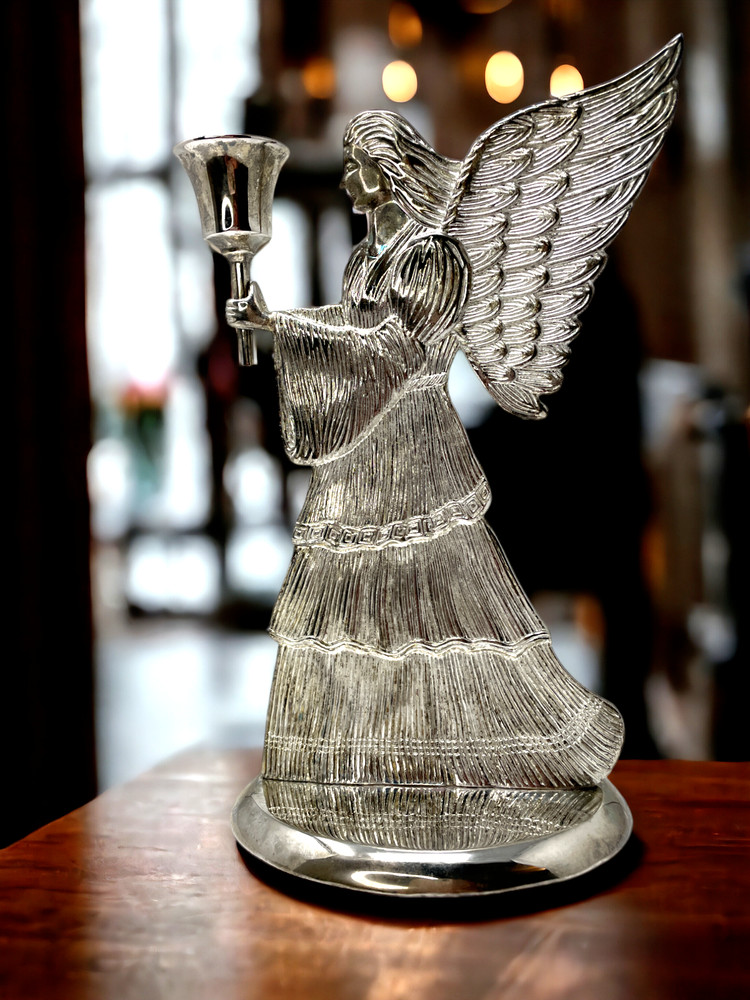Wm Rogers & Son Silverplated Angel Candle Holder