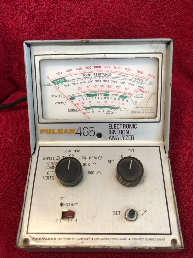 PEERLESS INSTRUMENT PULSAR 465 ELECTRONIC IGNITION ANALYZER VINTAGE