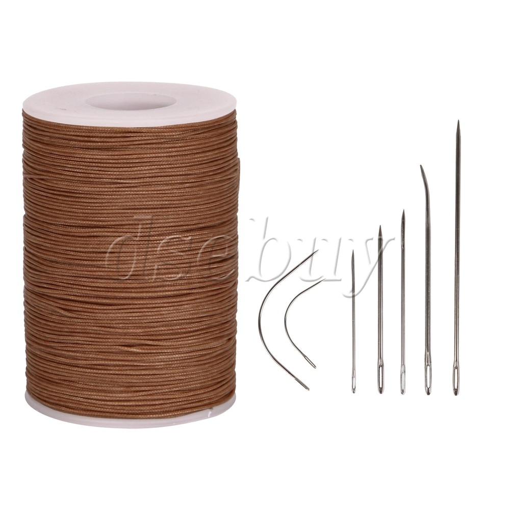 120M 0.5mm Waxed Polyester Round Twisted Cord String Light Brown Thread Line