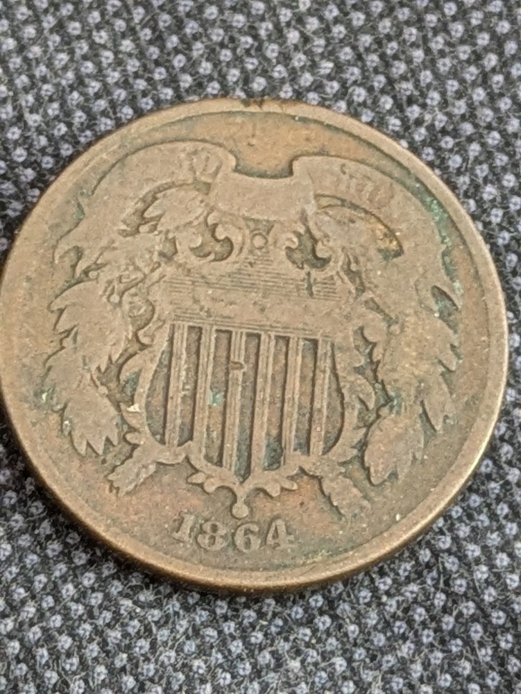 1864 Two Cents Coin Copper Small /Large ?