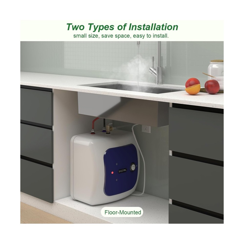 110V-120V 1500W Small Electric Under Sink Tank 8 Gallon Hot Water Heater Stor...