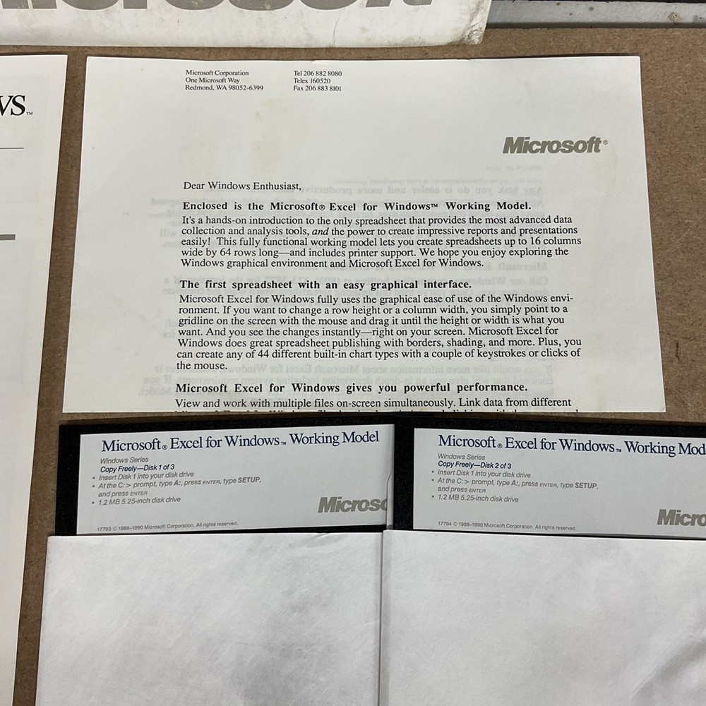 Microsoft Excel Version 2.1 For Windows 5.25 Inch Floppy Vintage Computing