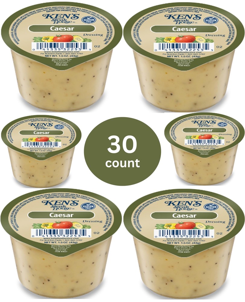 30 Count | Salad Dressing Dipping Sauce Portion Cups | Single Serve Packets