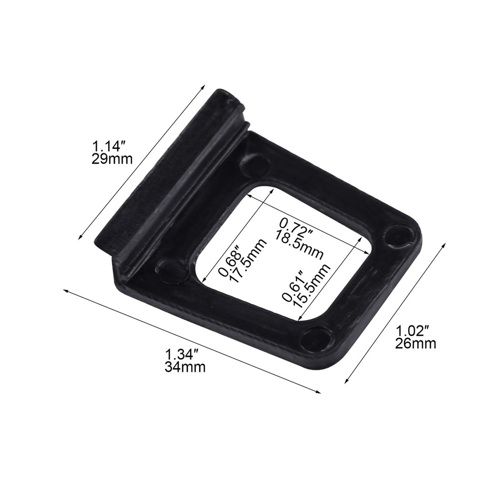 Window Screen Lift Tabs - Hollow, Universal, Black Plastic Pull Tabs (30 Pack)