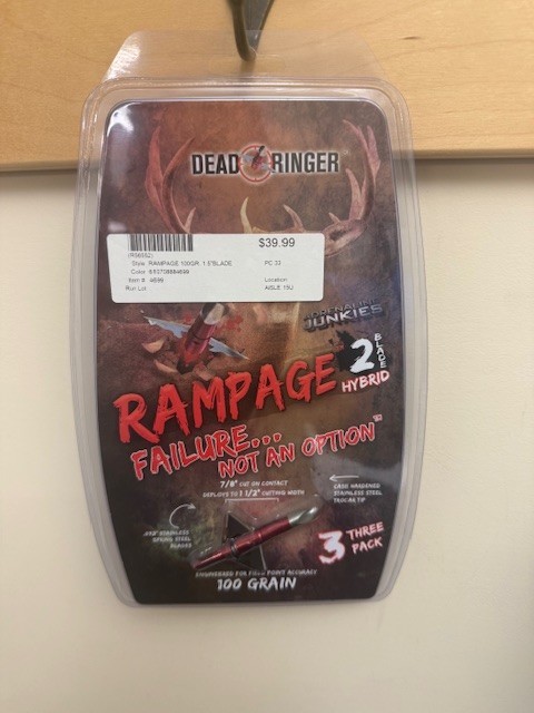 Dead Ringer Rampage 100 Grain 2 Blade (W/ 1.5" Blade)