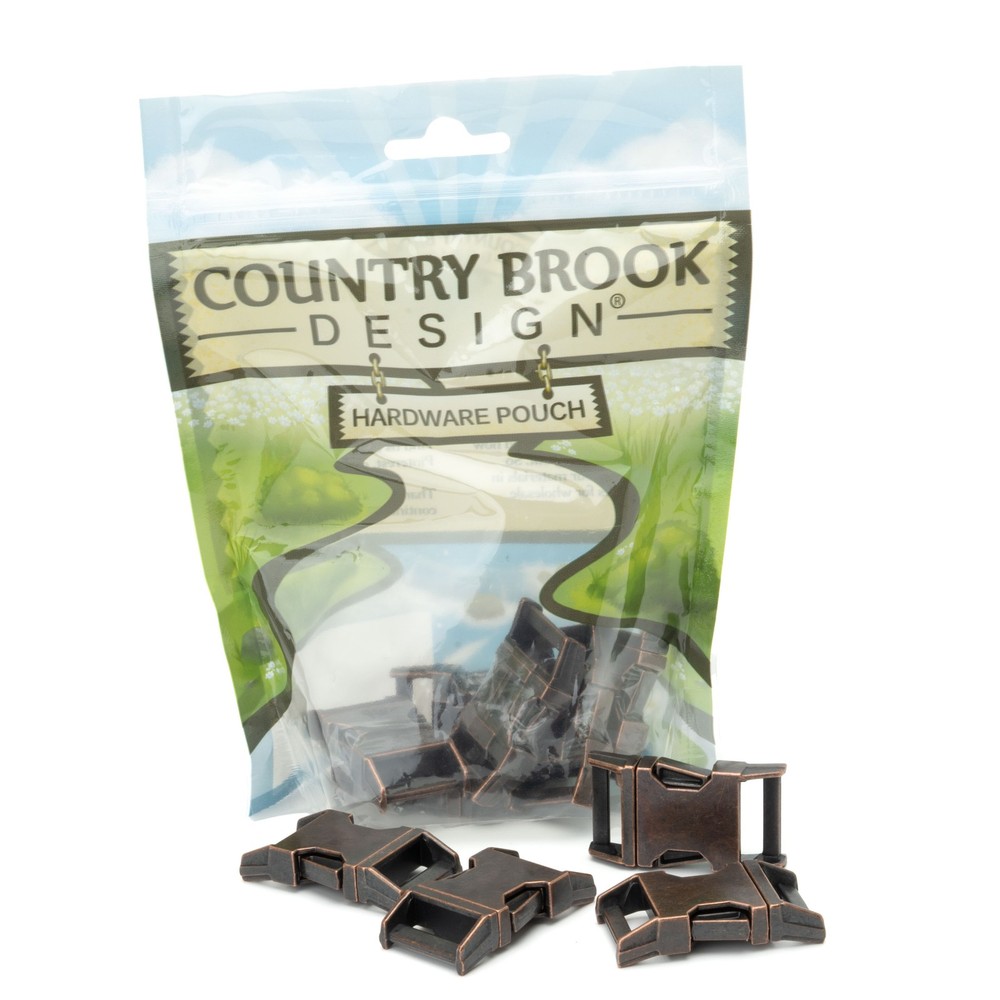 3/4 Inch Contoured Antique Copper Side Release Buckles, 10 Pack