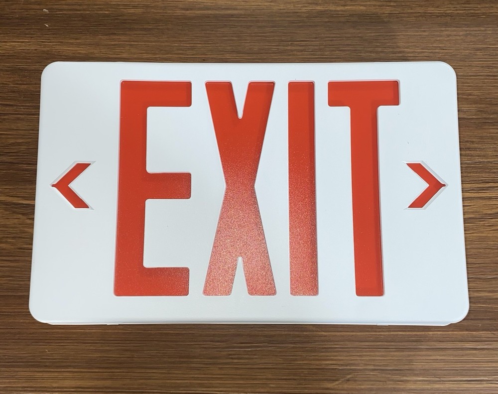Commercial LED EXIT Sign Kit – Wall/Ceiling Mount – Red Letters - Easy Install