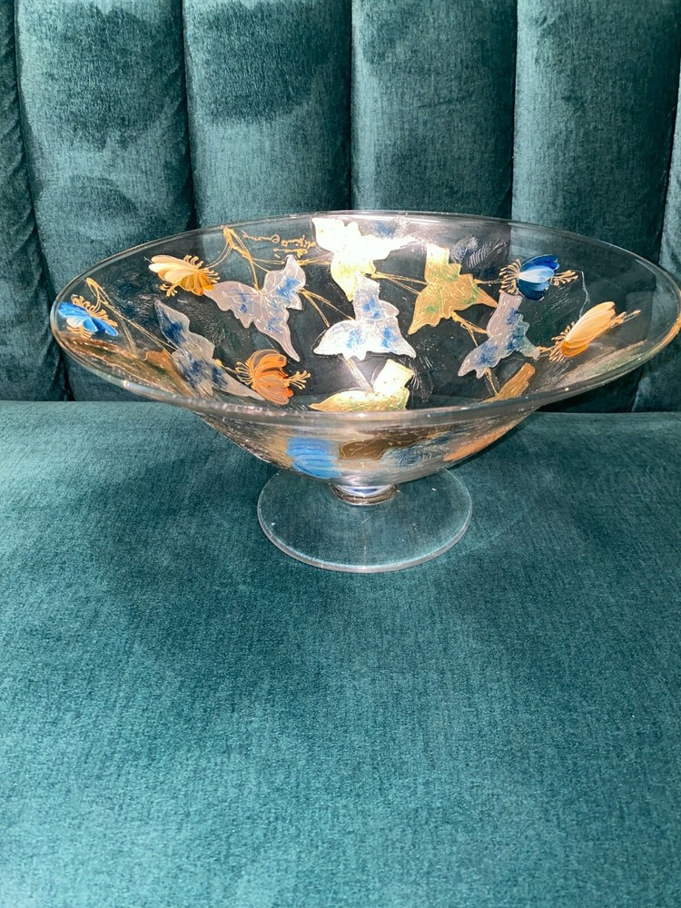 Decorated Glass Vase. Hand made. Signed