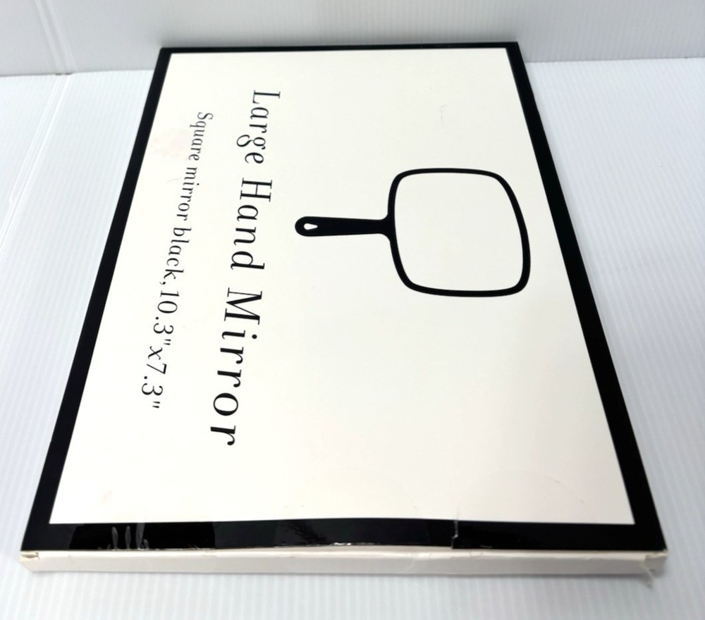 Rectangular Handheld Vanity Mirror with Black Frame for Makeup & Beauty, 10.3"x7