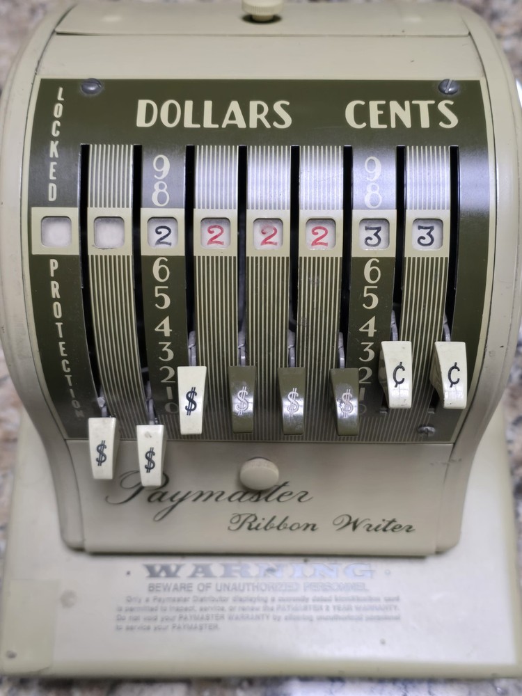 PAYMASTER SERIES 8000 Ribbon Check Writer