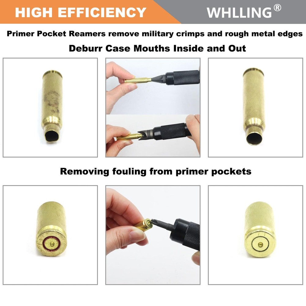 Case Prep Multitool, Chamfer Deburring Hand Tools for Reloading, Black