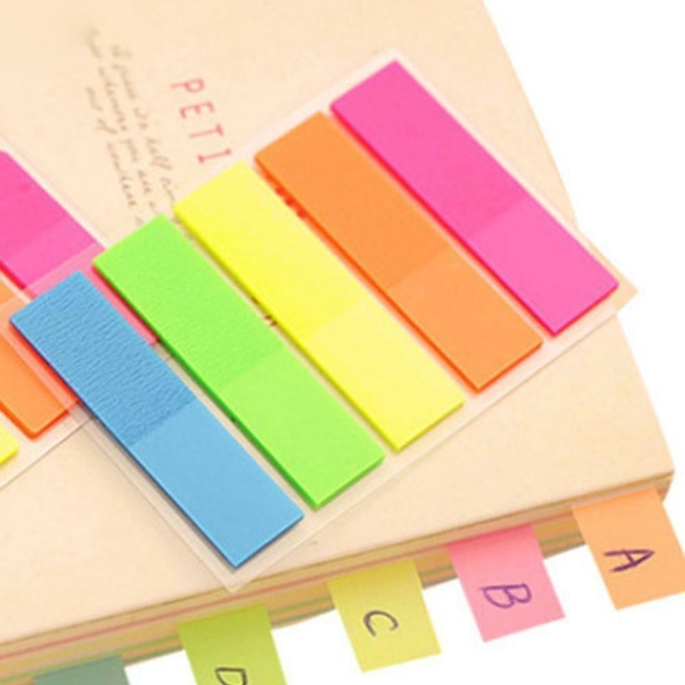 100Pcs Fluorescence Sticky Notes Memo Flags Bookmark Sticker NEW@