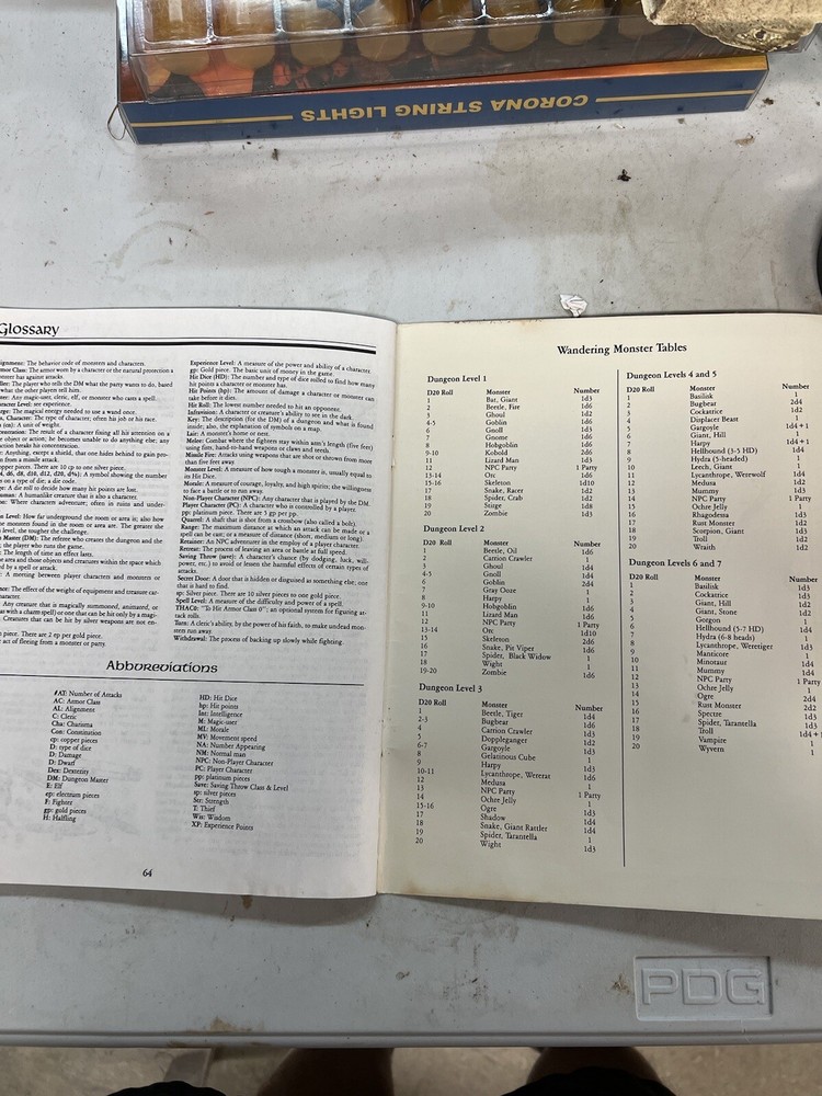 Dungeons and Dragons rule book 1991 TSR