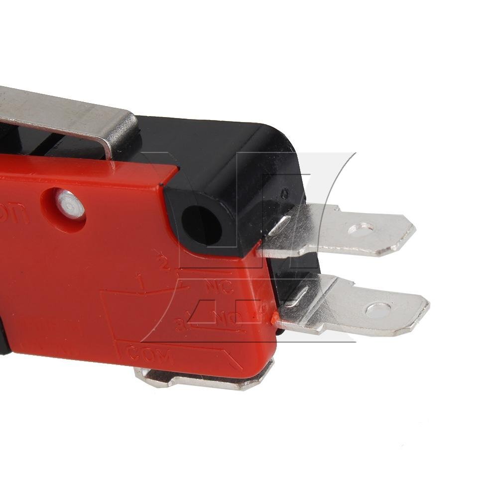5pcs 220V 15A Micro Limit Switch 3 Foots Long Hinge Roller