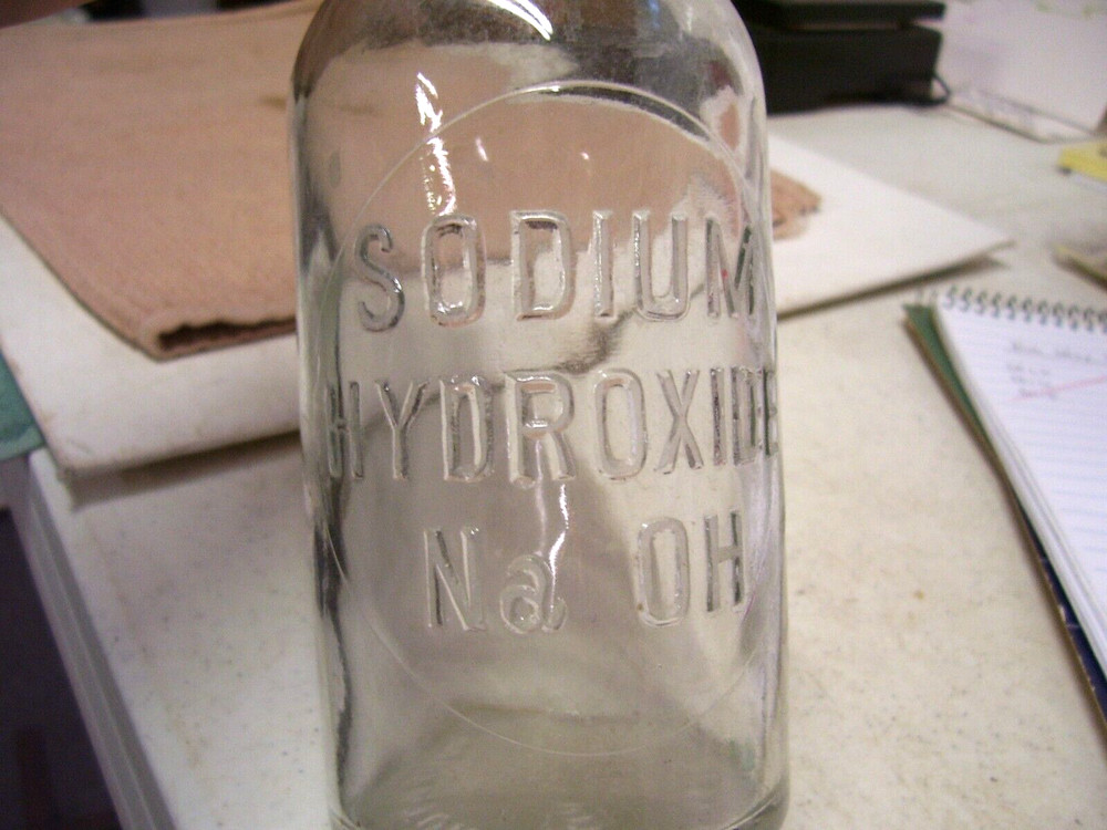 Original Vintage Wheaton Sodium Hydroxide Bottle