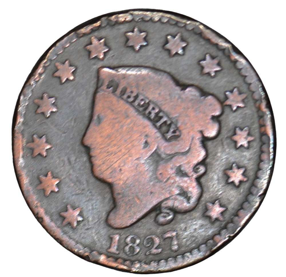 1827 Coronet Head Large Cent ~ Good Details