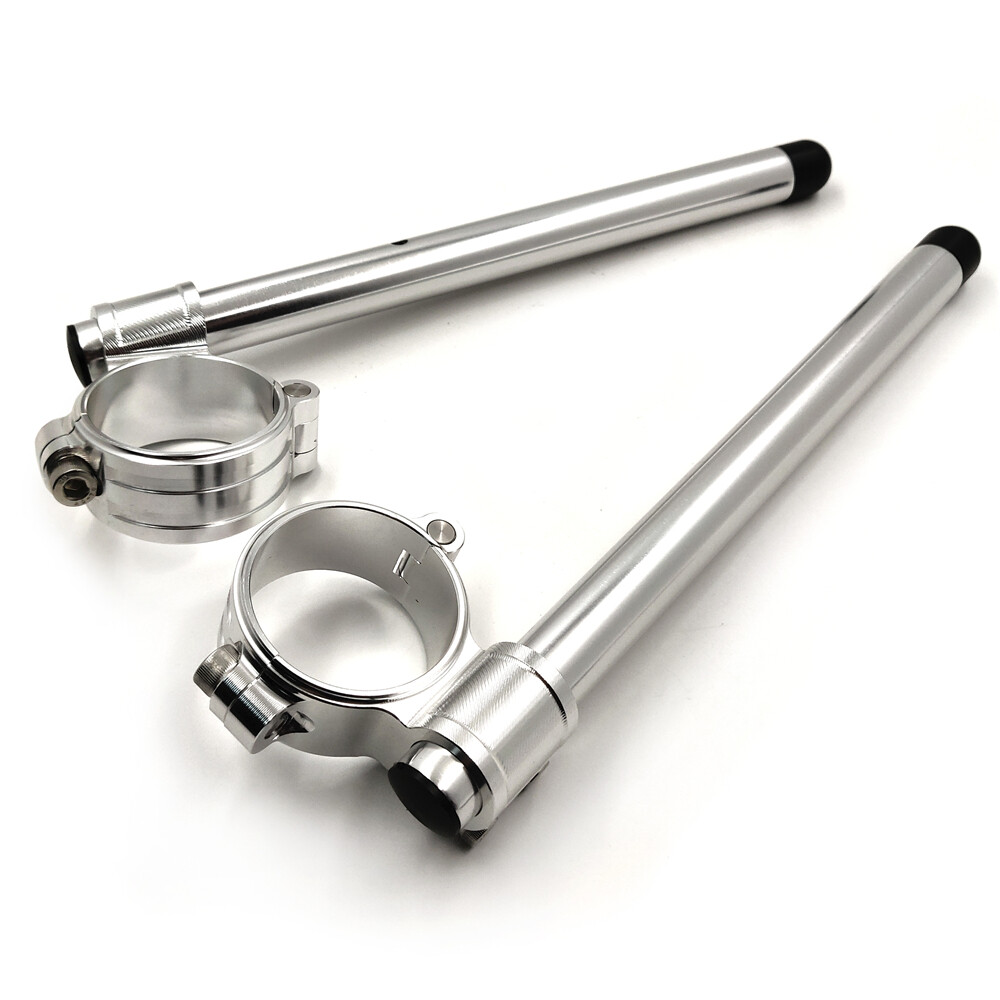 HTTMT- Silver CNC 55mm Clip-ons Handlebar Riser Handle Bar Compatible with Honda