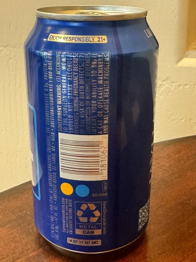 2024 Kansas Jayhawks KU Bud Light - empty Beer Can - Bottom Opened