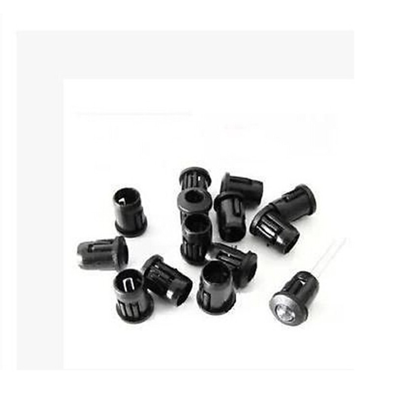 100pcs 5mm Black Plastic LED Holders Case Cup Mounting