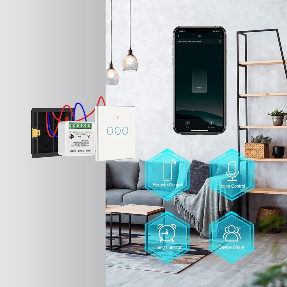 4 WiFi Light Switch, APP Remote Control, Voice Control, DIY-,6770