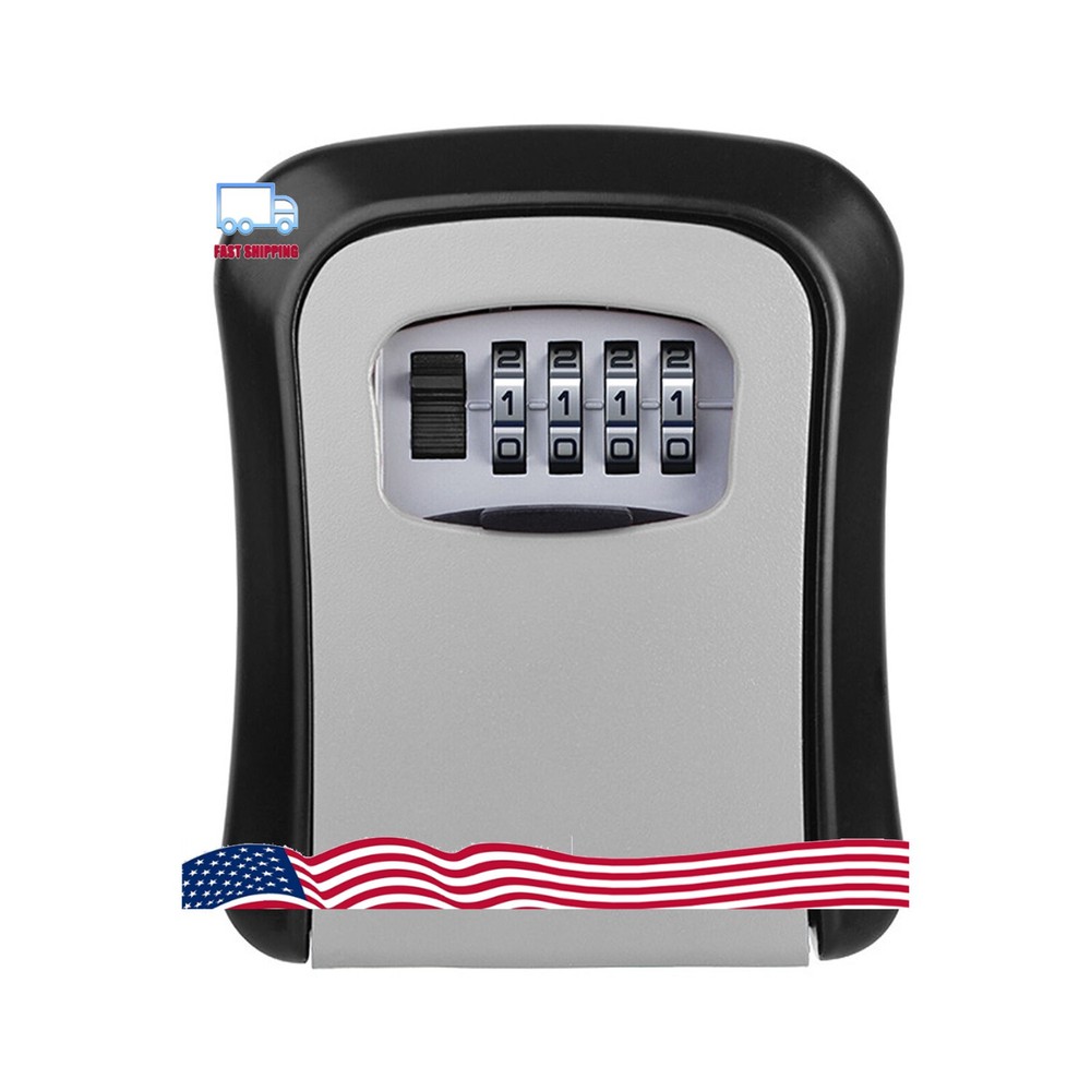 4 Digit Key Safe Lock Box Combination Wall Mount Security Storage Case Organizer