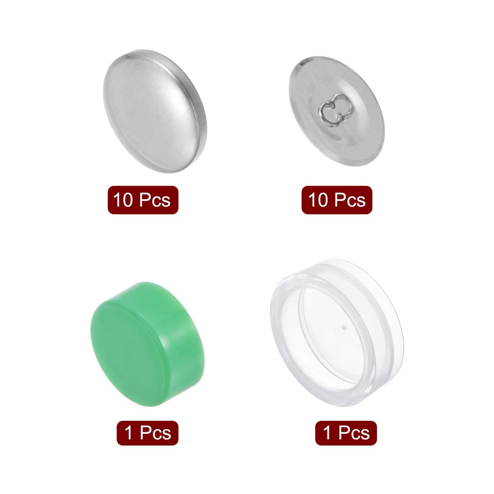 10 Sets Self Cover Button Kit 28mm Aluminum Button with Tools