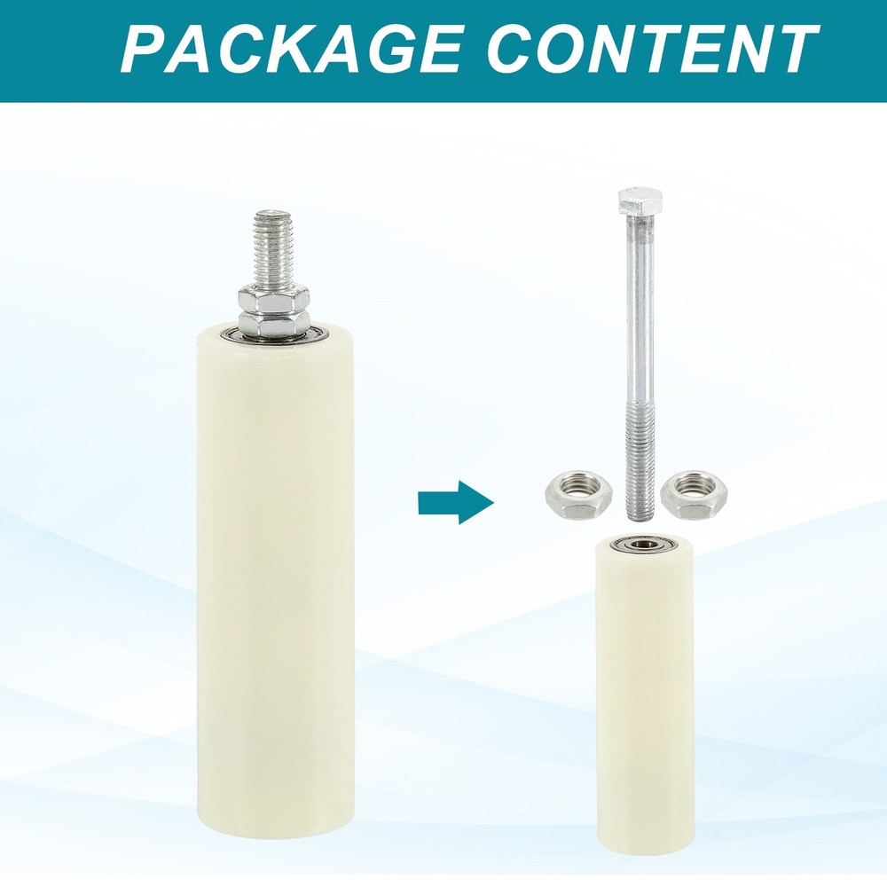 2Set Slide Gate Guide Roller 5.9" Adjustable Nylon Rollers, White