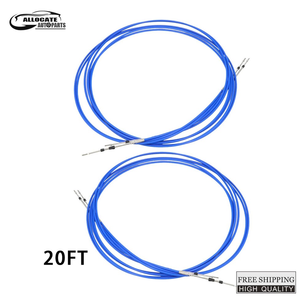 33C 2PCS 20FT For Yamaha Boat Control LeverThrottle Control Cable Universal
