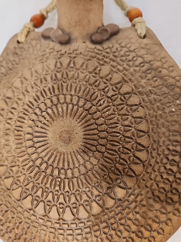 Handmade Fired Ceramic Canteen Decorative Inside Glazed Marked