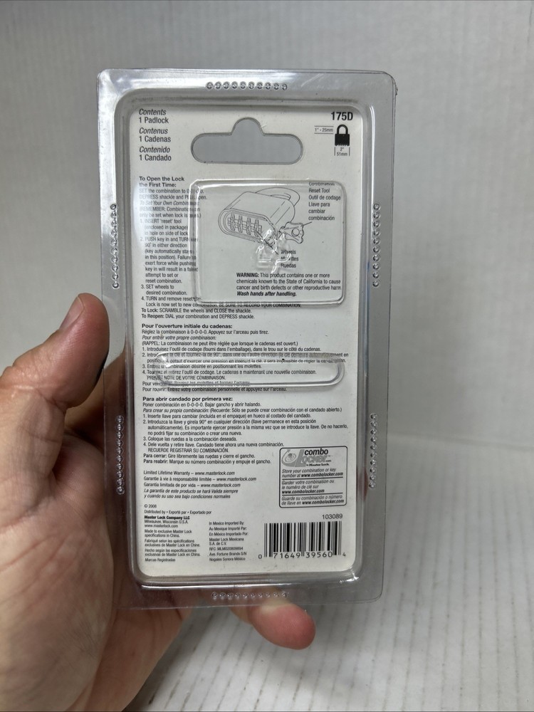 Master Lock Resettable Locking Combination Padlock 175D & Bonus Padlock