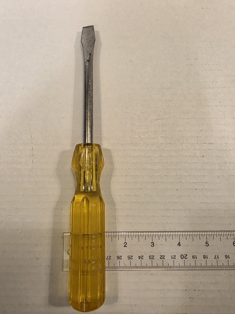 Flat Screwdriver Irwin USA Yellow Handle